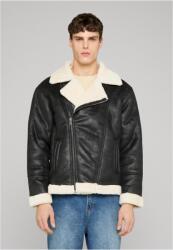 Urban Classics Shearling Biker Jacket black/whitesand