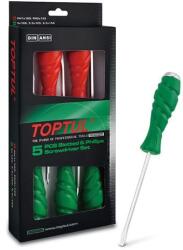 TOPTUL Set surubelnite de bataie (impact) drepte (slit)+ph 5 piese MAC1008GAAE0509 Surubelnita