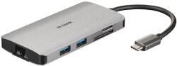 D-Link Hub Usb-c 8-in-1 With Hdmi/rj45/cr/power Delivery (dub-m810)