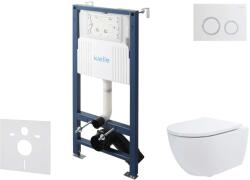 kielle Genesis New - Set pentru montare încastrată, toaletă Oudee, Vortex Rimless+, capac softclose și clapetă Gemini New II, alb lucios/crom 30502SS13 (30502SS13)