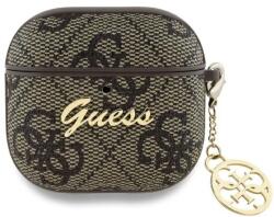 Guess 4G Charm Guess pentru Apple AirPods 4, husă din piele ecologică, Maro