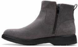 Clarks Női bokacsizma - Un Elda Lo velúr bőr - méret 37, 5 - szürke, Ortholite talpbetét, kényelmes hétköznapi lábbeli, cipzáras elegáns tavaszi viselet