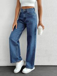 Shein Farmer Hosszú Egyenes Magas Derekú Kék Petite Xxs 1