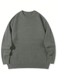 Shein Szürke Pulóver Kerek Nyakkivágással PK01__L