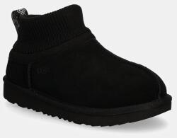 UGG hócsizma téli gyerek velúr KIDS' CLASSIC ULTRA STRETCH CUFF - fekete 37