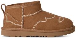 UGG hócsizma gyerek velúr CLASSIC ULTRA MINWESTERN - barna 37