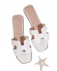 Shein Fehér Flip-flop Papucs 42, 5-ES Kivágással