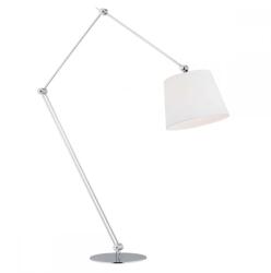 Argon Lampadar Zakyntos Bis 3953, 1xE27, alb și crom, abajur textil (ARG3953)