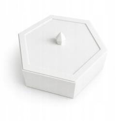  Ékszertartó fehér hexagonális doboz fedéllel (PnBHzCZMiJSM1B)