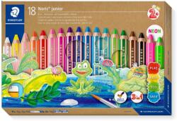STAEDTLER Noris junior jumbo 3in1, 18 szín + ecset + hegyező (140 C1805)