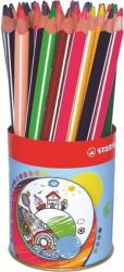 STABILO Trio thick - 38 db-os kiszerelésű fémdoboz - 12 különböző szín