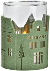Textilomanie Skleněný svícen Green Houses 13 cm zelený - různé varianty (10037637)