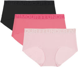 Under Armour PURE STRETCH NO SHOW LACE TRIM BOYSHORT - SOLID 3PK Roz, Negru M (6016410-647)