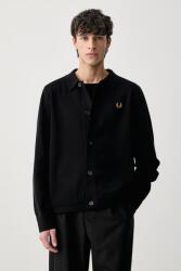 Fred Perry férfi pamut kardigán - fekete S - answear - 71 990 Ft