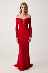 Elisabetta Franchi drapériázott viszkóz ruha - piros 40