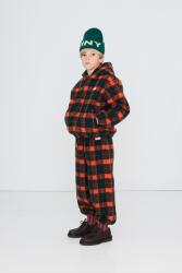 Tinycottons cipzáras melegítőfelső kapucnival gyerek polár RED CHECK SHERPA HOODIE - piros 92