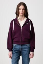Fred Perry cipzáras melegítőfelső kapucnival női pamut - lila 38