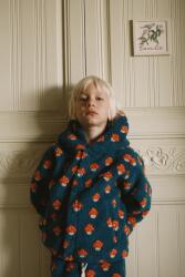 Tinycottons cipzáras melegítőfelső kapucnival gyerek polár TINY MUSHROOMS SHERPA HOODIE - sötétkék 104