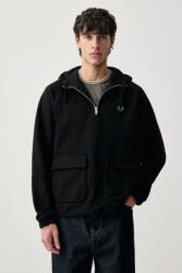 Fred Perry kapucnis melegítőfelső férfi pamut - fekete M - answear - 64 990 Ft
