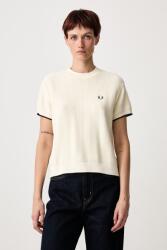 Fred Perry rövid ujjú pulóver női pamut - bézs 38