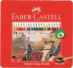 Faber-Castell Creioane colorate 24 culori/set FABER-CASTELL cutie metal, FC115824