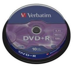 Verbatim DVD+R 4.7GB 16x - Suport Rotund 10buc. 43498