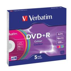 Verbatim DVD+R 4.7GB 16x - Vékony tok 5db AZO