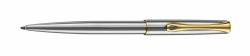 DIPLOMAT Traveller golyóstoll 1mm, díszdoboz, rozsdamentes acél-arany színű tolltest - Kék (TD10061109)
