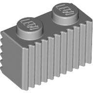 LEGO® 2877c86 - LEGO világosszürke kocka 1 x 2 méretű csíkozott