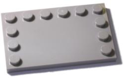 LEGO® 6180c86 - LEGO világosszürke lap 4 x 6 méretű, 3 szélén bütyökkel