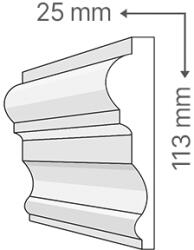 ANRO Kültéri díszléc BR-08 - natúr homlokzati díszítő profil (BR-08)