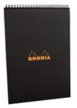 Clairefontaine Rhodia Classic fekete spirálblokk, 80lap, vonalas 21x29, 7cm (185019)