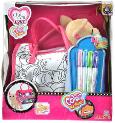 Simba Toys Color Me Mine Chi Chi Love színezhető táska 20 cm-es kutyával