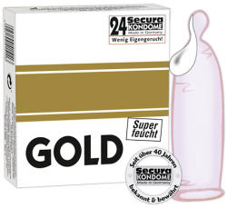 Secura Gold Super Feucht rózsaszín óvszer extra síkosítással 24 db