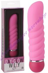 NMC Day-Glow Willy bordázott vibrátor 14 cm - rózsaszín