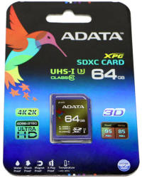 ADATA SDXC 64GB C10/U3 ASDX64GXUI3CL10-R