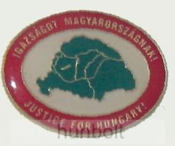 Igazságot Magyarországnak ovális jelvény (20 mm)