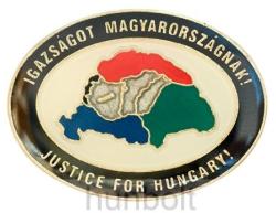  Igazságot Magyarországnak ovális jelvény, fekete széllel (20 mm)