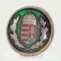 Kerek zöld alapon címeres (17 mm) jelvény