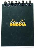 Clairefontaine Rhodia Classic fekete spirálblokk, 80lap, kockás, 7, 5x10, 5cm (115009)