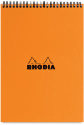  Clairefontaine Rhodia Classic narancs spirálblokk, 80lap, kockás 21x29, 7cm (18500)