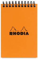 Clairefontaine Rhodia Classic narancs spirálblokk, 80lap, kockás 10, 5x14, 8cm (13500)