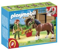 Playmobil Cal cu ingrijitor si grajd (5108)