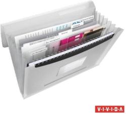 Esselte Vivida Harmonika mappa A4 6 rekeszes PP fehér (624018)