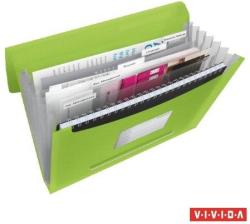 Esselte Vivida Harmonika mappa A4 6 rekeszes PP zöld (624019)