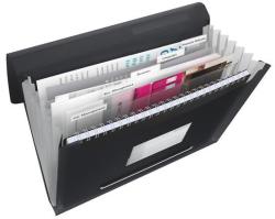Esselte Vivida Harmonika mappa A4 6 rekeszes PP fekete (624017)