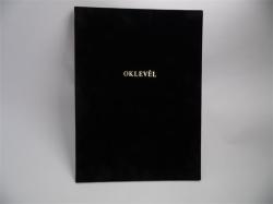  Oklevéltartó, A4, exkluzív, plüss, aranyozva, fekete (ISKE142) - tutitinta