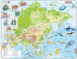 Larsen Ázsia térkép állatokkal 63 db-os A30
