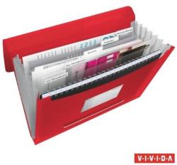 Esselte Vivida Harmonika mappa 6 rekeszes A4 PP piros (624016)