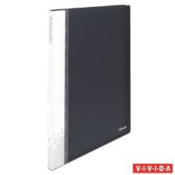 Esselte Vivida Bemutatómappa 20 zsebes A4 feliratozható fekete (623986)